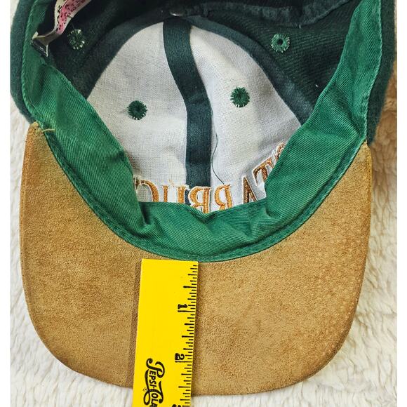 Starbucks Vintage 90s Suede n Wool Blend Rare Find Green n Beige hat. Seattle WA - Picture 6 of 15